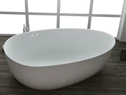 Oval bathtubs in the bathroom interior