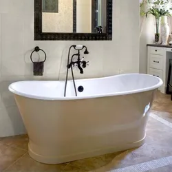 Oval bathtubs in the bathroom interior