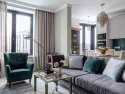 Emerald Gray Living Room Interior