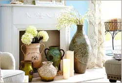 Vases in the living room interior photo