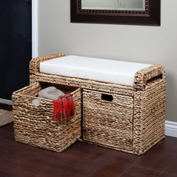 Baskets in the bedroom interior