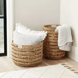 Baskets in the bedroom interior