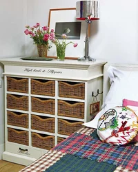 Baskets In The Bedroom Interior