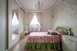 Зялёна ружовая спальня фота