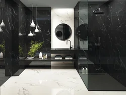 Bathroom interior black marble