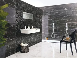 Black Marble Bathroom Tile Design