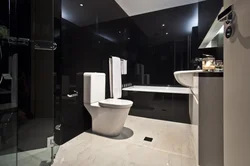 Black marble bathroom tile design