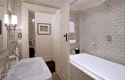 White brick bath design