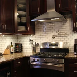 Brown Tiles In The Kitchen Interior