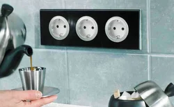 Sockets on the wall in the kitchen photo