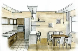 Інтэр'ер дызайн кухні малюнак