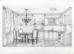 Interior Kitchen Design Drawing