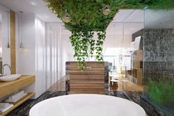 Өсімдіктер дизайнымен ванна