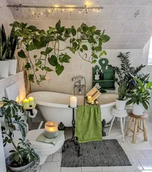 Bath with plants design