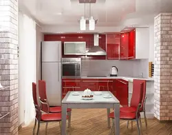 Small Kitchen Design In Red