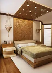 Photo of wall and ceiling design in the bedroom