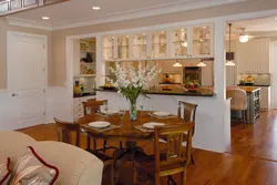 Kitchen and table in the same interior style