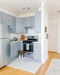 Refrigerator in the interior of the kitchen living room design photo