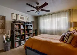 Bedroom photo with books