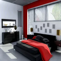 Black and red bedroom design