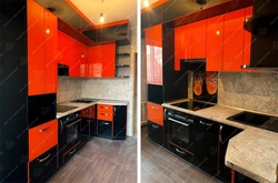 Photo of kitchen orange and black