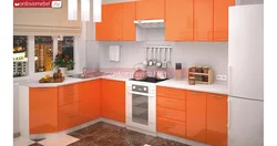 Маленькие кухни оранжевые фото