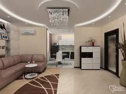 Living room with kitchen combined ceiling design