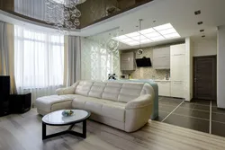 Living room with kitchen combined ceiling design