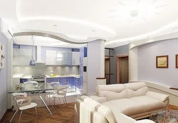 Living room with kitchen combined ceiling design