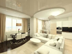 Living room with kitchen combined ceiling design