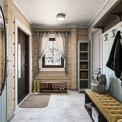 Hallways in a wooden house photo design