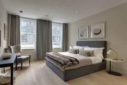 Gray brown bedroom design photo