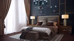 Шэра карычневая спальня дызайн фота