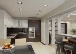 Дизайн кухня студия потолок