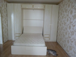 Bedroom set for a small bedroom with a wardrobe inexpensive photo