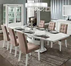 Living room table with chairs photo