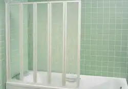 Шторка для ванной раздвижная пластиковая фото