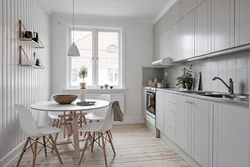 Scandinavian style kitchen in white interior