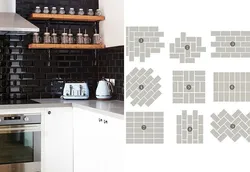 Kitchen apron made of white hog tiles photo