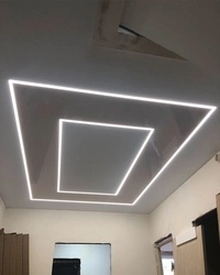 Ceiling with light lines photo kitchen