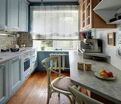 Window sill as a countertop in the kitchen photo in Khrushchev