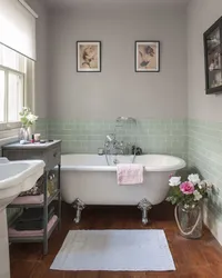 Bath Without Tiles On The Walls Design Photo