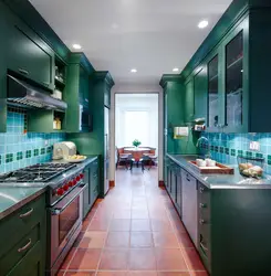 Темно зеленая столешница на кухне фото