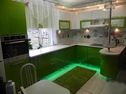 Темно Зеленая Столешница На Кухне Фото