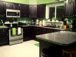 Dark green countertop in the kitchen photo