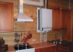 Floor-standing boiler in the kitchen interior