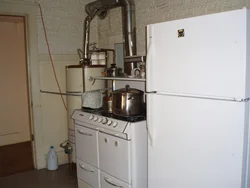 Floor-standing boiler in the kitchen interior