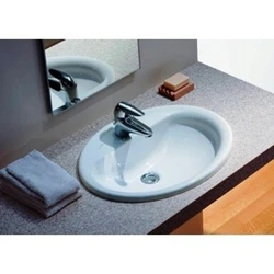 Countertop mounted bath sink photo