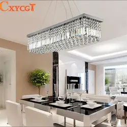 Crystal chandelier in the kitchen interior