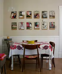 Wall with photographs in the kitchen